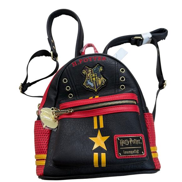 Loungefly Harry Potter Quidditch Backpack – Black/Red/Yellow - Picture 1 of 8